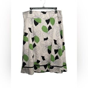 Cato Floral Green and Black Skirt Women Size 14
